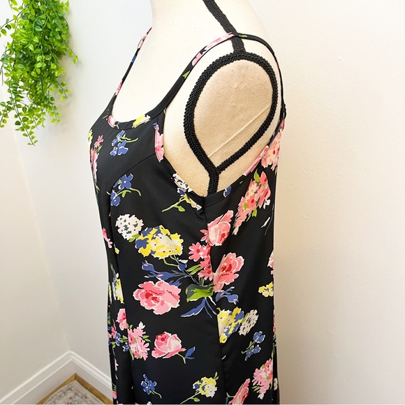 Vintage En Focus Floral Print Satin Midi Slip Dress - Picture 3 of 8